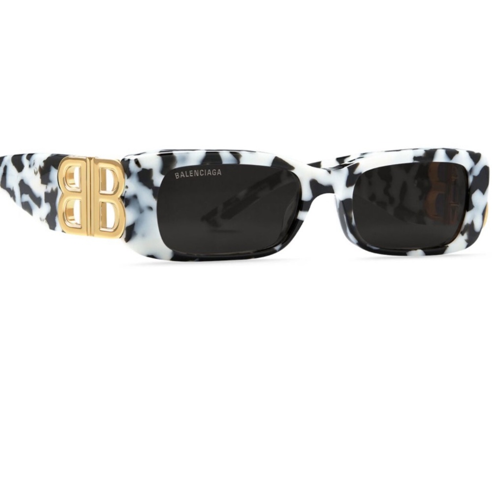 BALENCIAGA: DYNASTY RECTANGLE SUNGLASSES IN WHITE